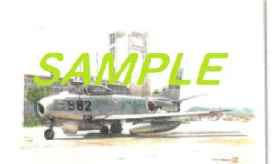 戦闘機F-86Fの水彩画画像